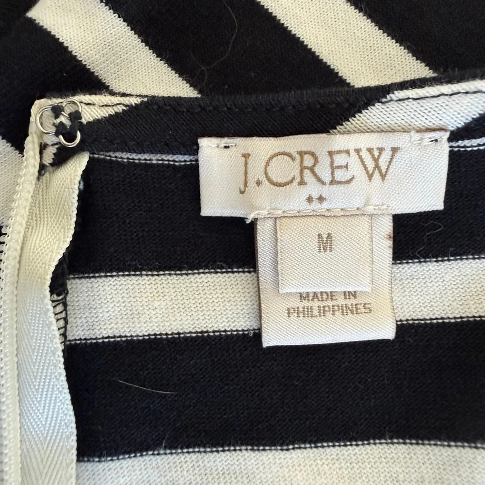 Women's J.Crew Ruffle Sleeve Striped Dress Size M - Picture 9 of 10